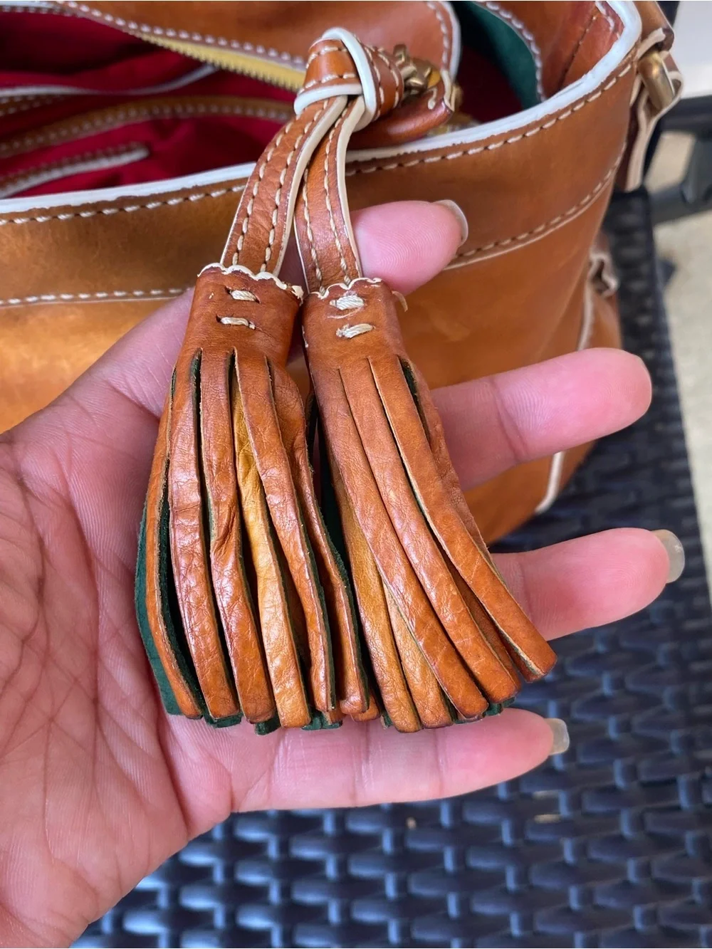 Vintage Dooney&Bourke Florentino Edge Shopper in English Tan
